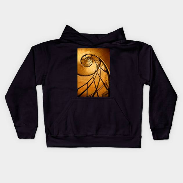 Fibonacci spiral in Arc de Triomphe Kids Hoodie by Cretense72